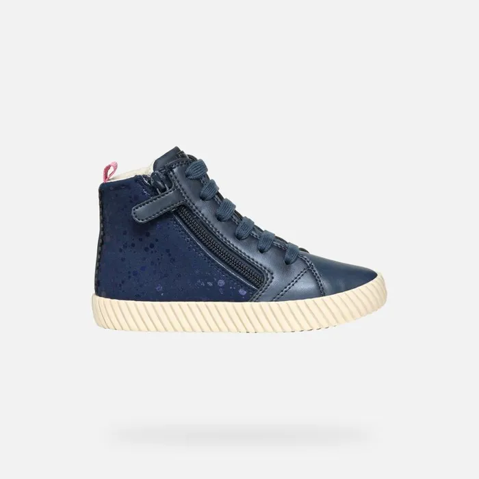 Geox Sneakers MIRROLESS GIRL Navy High Top Sneakers Navy 8211 Kids