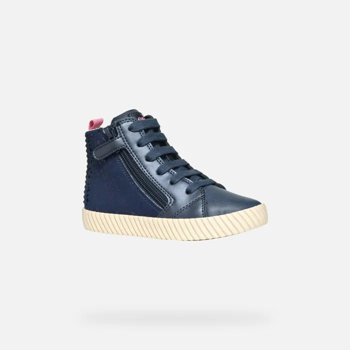 Geox Sneakers MIRROLESS GIRL Navy High Top Sneakers Navy 8211 Kids