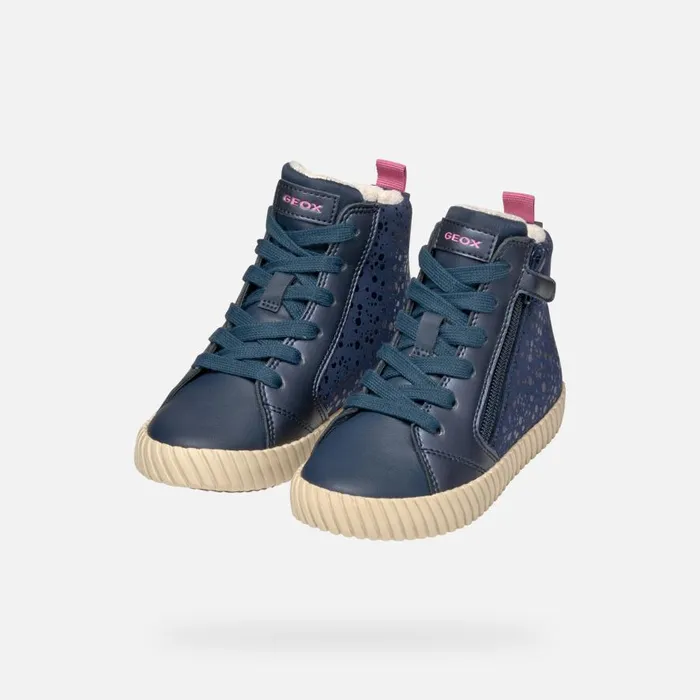 Geox Sneakers MIRROLESS GIRL Navy High Top Sneakers Navy 8211 Kids