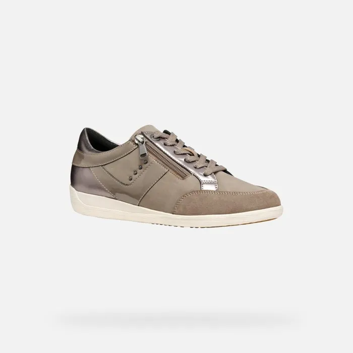 Geox Sneakers MYRIA WOMAN GunTaupe Low Top Sneakers Guntaupe 8211 Woman