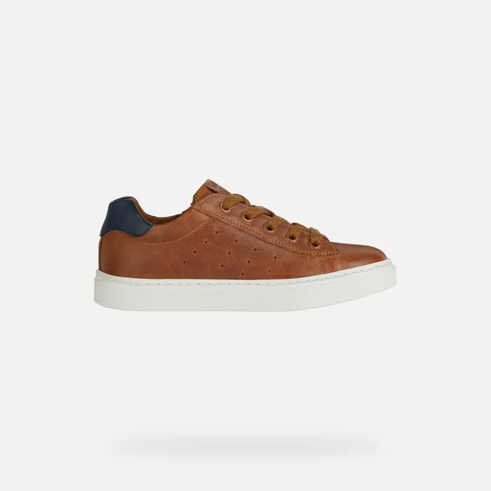 Geox Sneakers NASHIK Kids039s Cognac Low Top Sneakers Geox Cognacnavy 8211 Kids