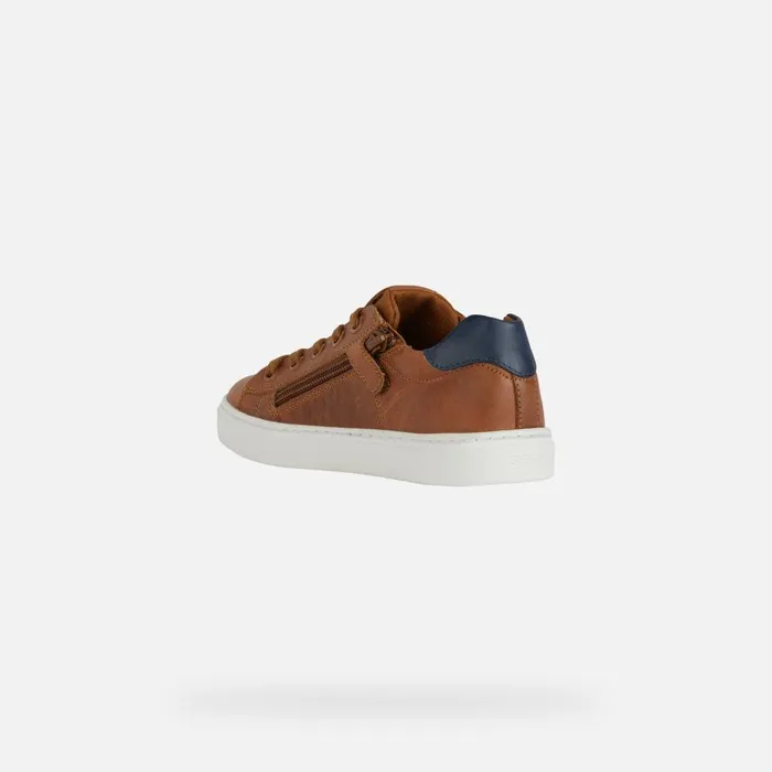 Geox Sneakers NASHIK Kids039s Cognac Low Top Sneakers Geox Cognacnavy 8211 Kids