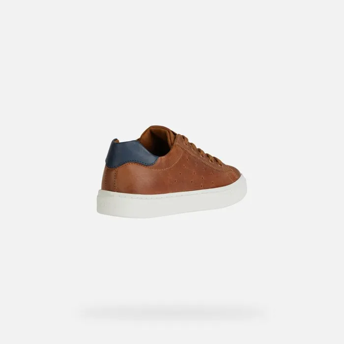 Geox Sneakers NASHIK Kids039s Cognac Low Top Sneakers Geox Cognacnavy 8211 Kids