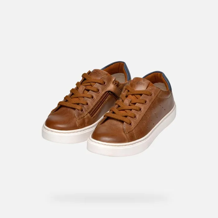 Geox Sneakers NASHIK Kids039s Cognac Low Top Sneakers Geox Cognacnavy 8211 Kids