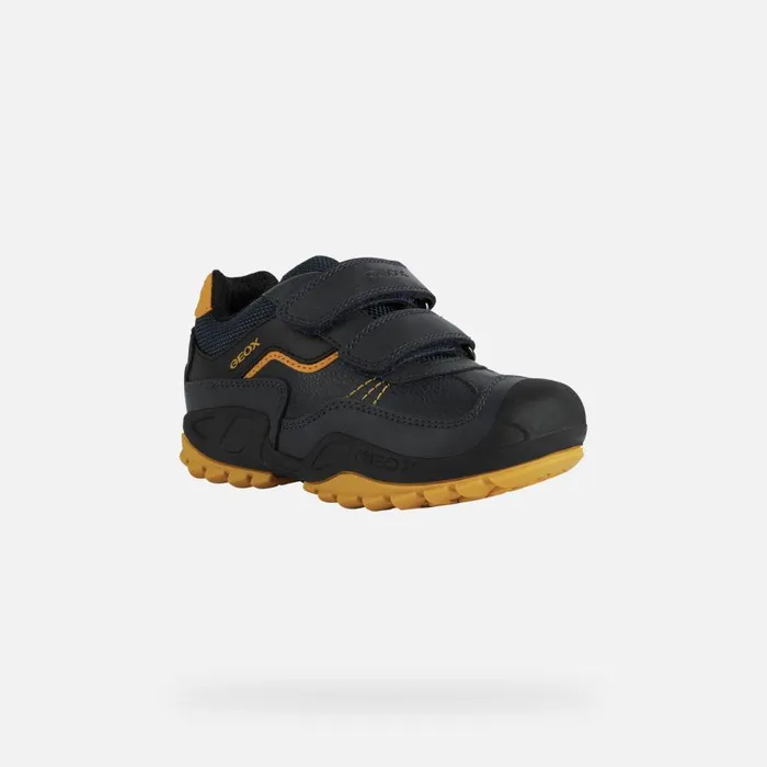 Geox Sneakers NEW SAVAGE A Velcro Shoes Navy Junior Boy Geox Navyochreyellow 8211 Kids