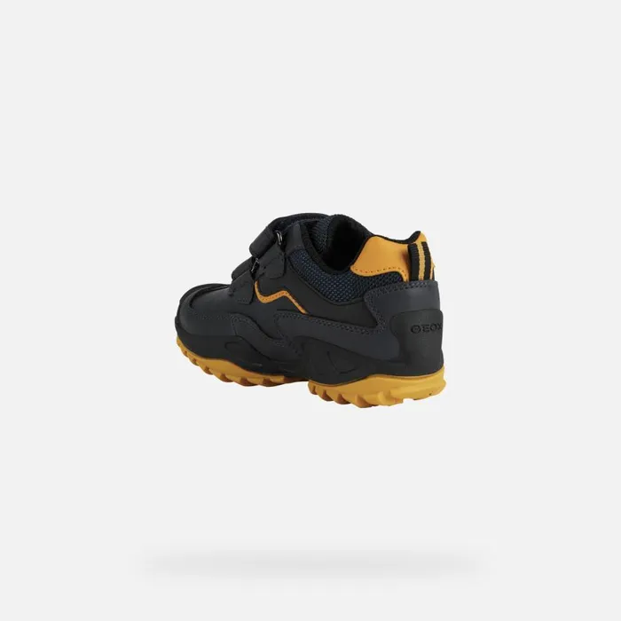 Geox Sneakers NEW SAVAGE A Velcro Shoes Navy Junior Boy Geox Navyochreyellow 8211 Kids