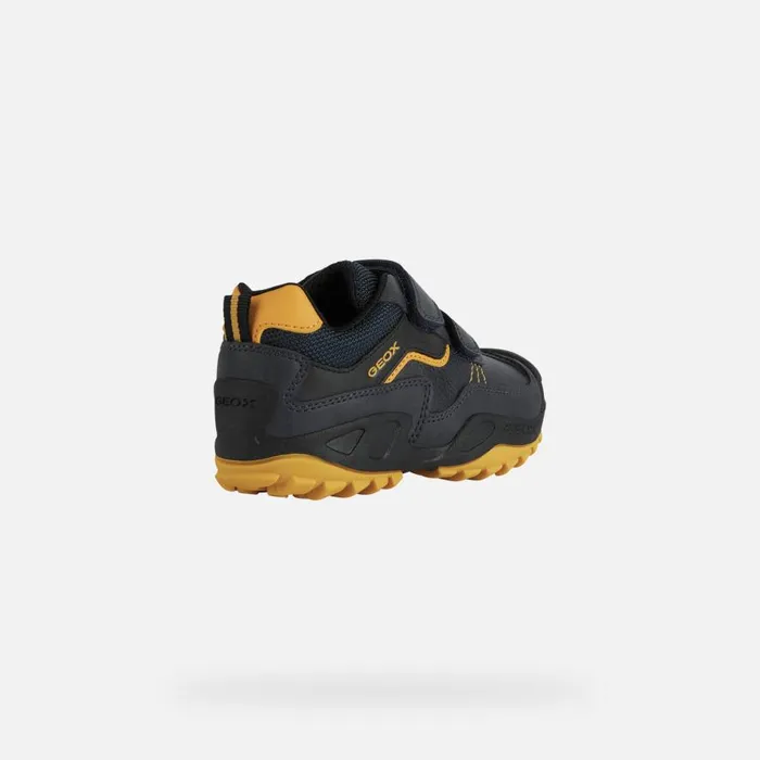 Geox Sneakers NEW SAVAGE A Velcro Shoes Navy Junior Boy Geox Navyochreyellow 8211 Kids