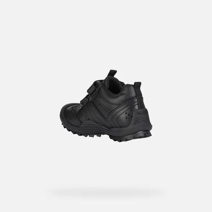 Geox Sneakers SAVAGE Junior Boy039s Black Velcro Shoes UNIFORM Black 8211 Kids