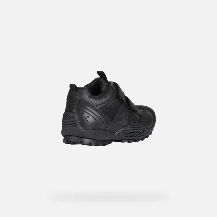 Geox Sneakers SAVAGE Junior Boy039s Black Velcro Shoes UNIFORM Black 8211 Kids