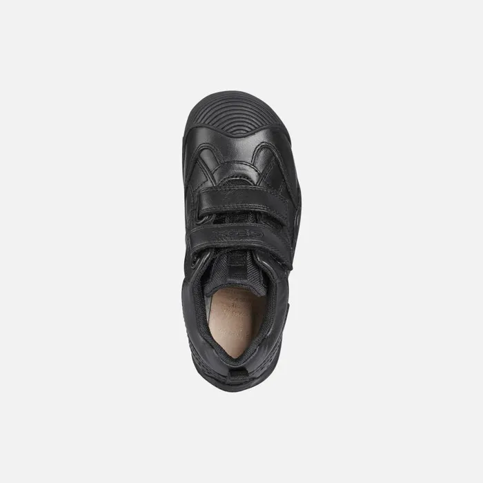 Geox Sneakers SAVAGE Junior Boy039s Black Velcro Shoes UNIFORM Black 8211 Kids