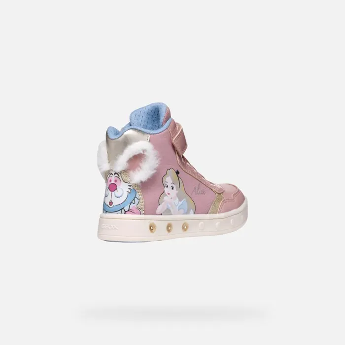 Geox Sneakers SKYLIN JUNIOR Light RosePlatinum Alice 8211 Disney Light Roseplatinum 8211 Kids