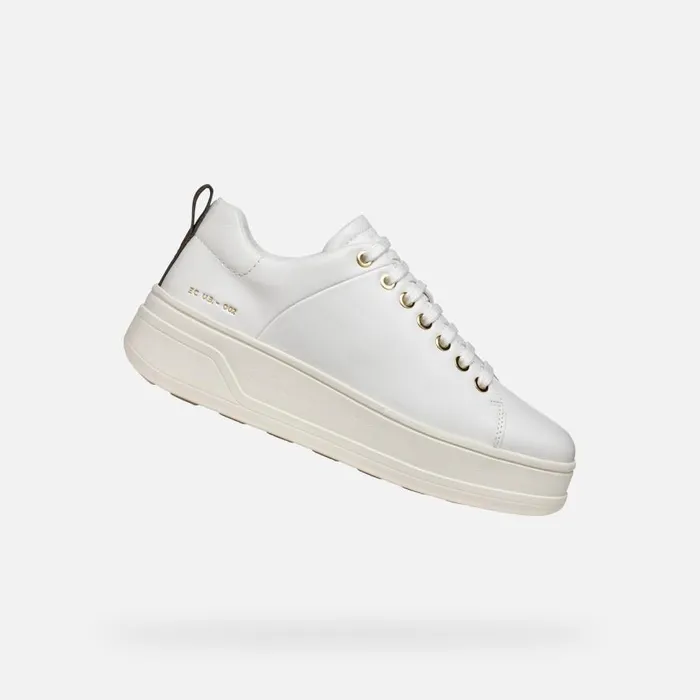 Geox Sneakers SPHERICA ECUB2 WOMAN White Platform Trainers White 8211 Woman