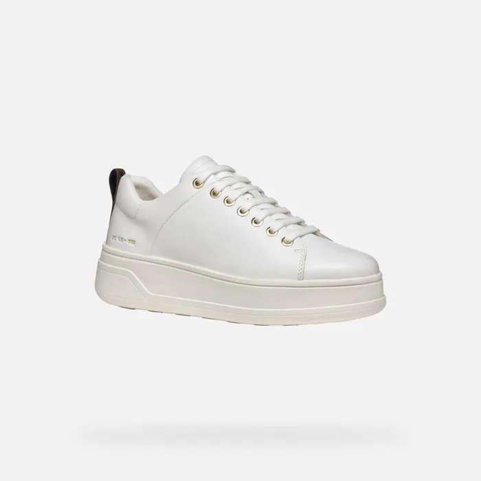 Geox Sneakers SPHERICA ECUB2 WOMAN White Platform Trainers White 8211 Woman