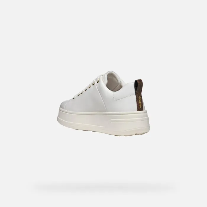 Geox Sneakers SPHERICA ECUB2 WOMAN White Platform Trainers White 8211 Woman
