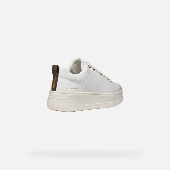 Geox Sneakers SPHERICA ECUB2 WOMAN White Platform Trainers White 8211 Woman