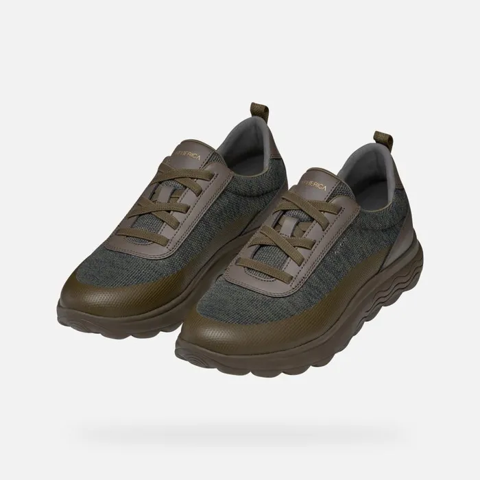 Geox Sneakers SPHERICA MAN Light Olive Green Low Top Sneakers Light Olive Green 8211 Man