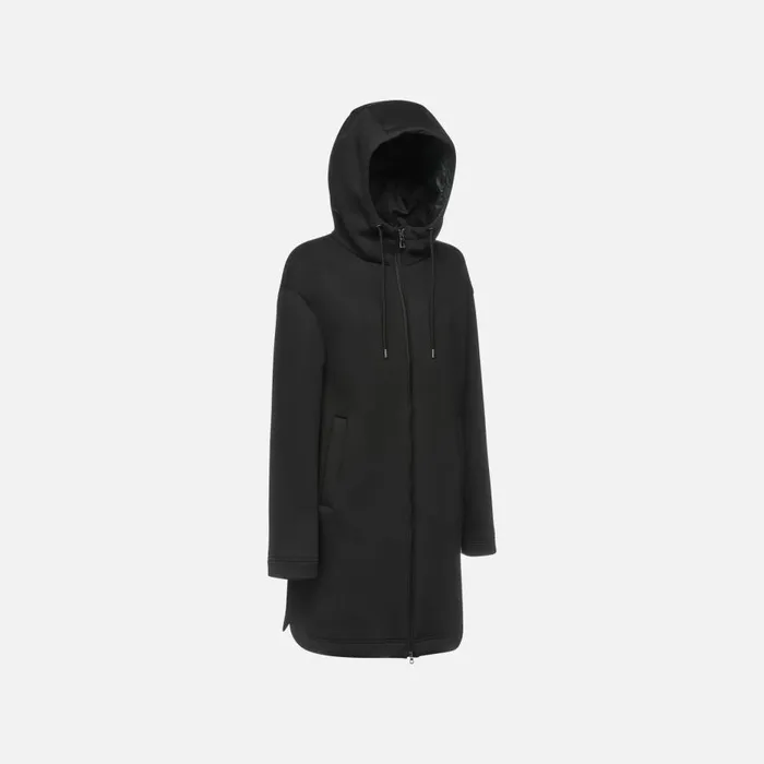 Geox Sweatshirts And Hoodies SWEATER WOMAN Black Hoodie Black 8211 Woman