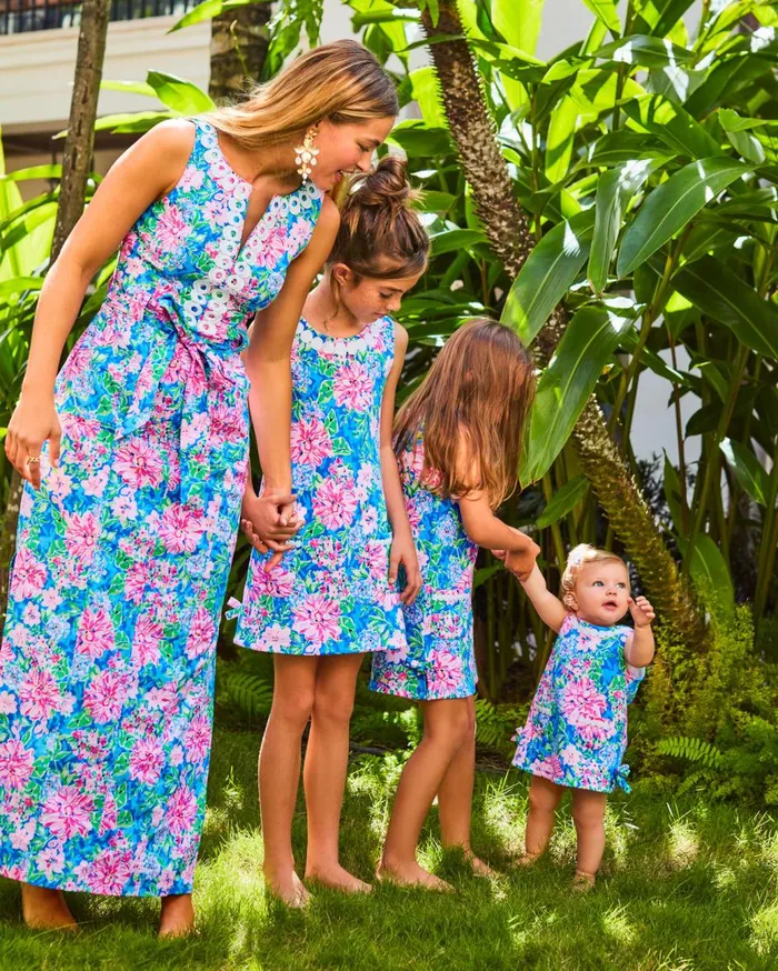 Girls Lilly Pulitzer Girls Dresses and Rompers Baby Lilly Knit Shift Dress Multi Spring In Your Step