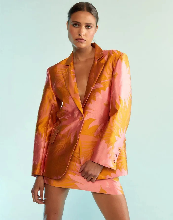 Harper Jacquard Blazer 8211 Sorbet Women Cynthia Rowley Jackets and Coats