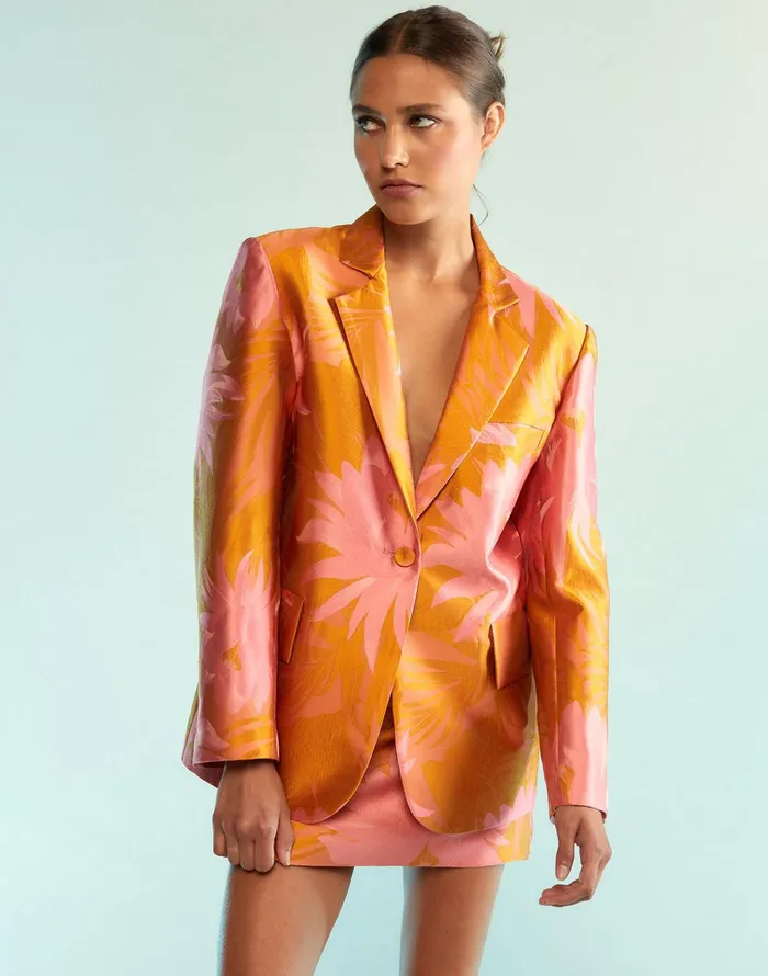 Harper Jacquard Blazer 8211 Sorbet Women Cynthia Rowley Jackets and Coats