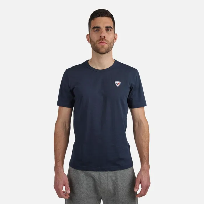 Herren Polos Und TShirts Rossignol Einfarbiges Logo HerrenTShirt Darknavy715