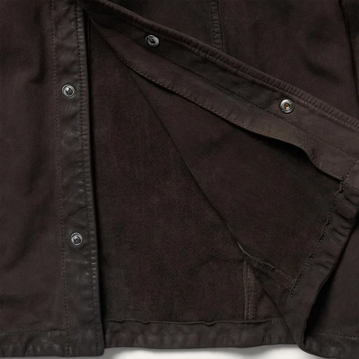 Jackets Men Stetson Leather Western Shirt Jacket Brown