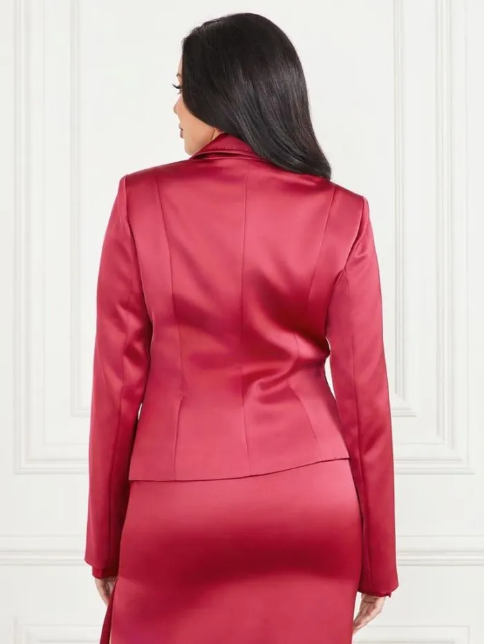 Jackets Women Marciano Corsage Solid Satin Blazer Viva Pink Jackets Women Marciano Corsage Solid Satin Blazer Viva Pink