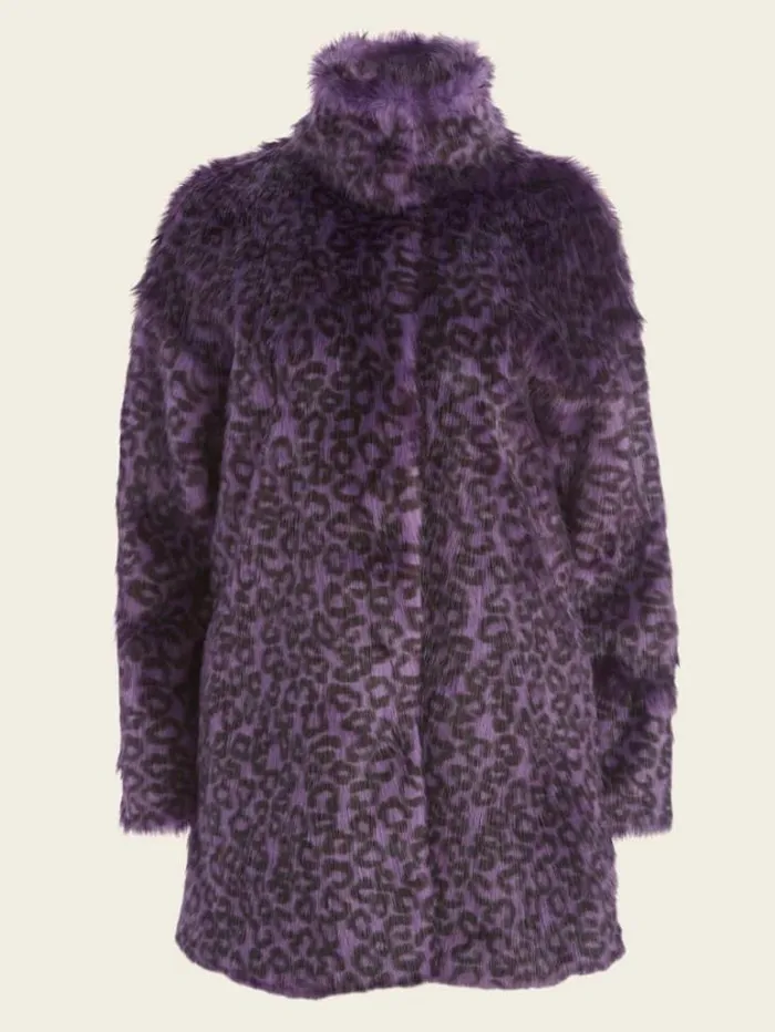 Jackets Women Marciano Larissa FauxFur Coat Satellite Purple and Black Jackets Women Marciano Larissa FauxFur Coat Satellite Purple and Black