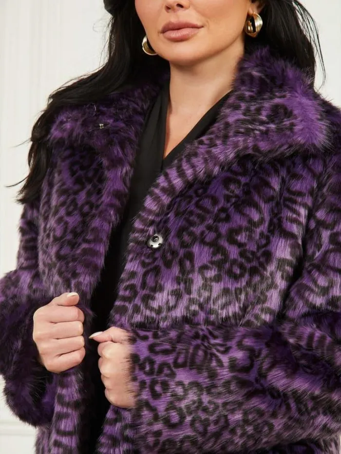 Jackets Women Marciano Larissa FauxFur Coat Satellite Purple and Black Jackets Women Marciano Larissa FauxFur Coat Satellite Purple and Black