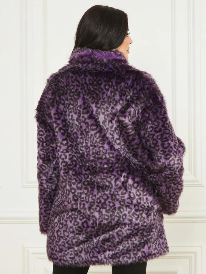 Jackets Women Marciano Larissa FauxFur Coat Satellite Purple and Black Jackets Women Marciano Larissa FauxFur Coat Satellite Purple and Black