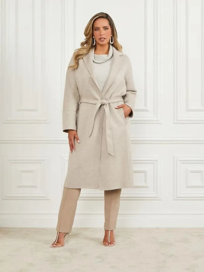 Jackets Women Marciano Maxime WoolBlend Coat Light Grey Multi