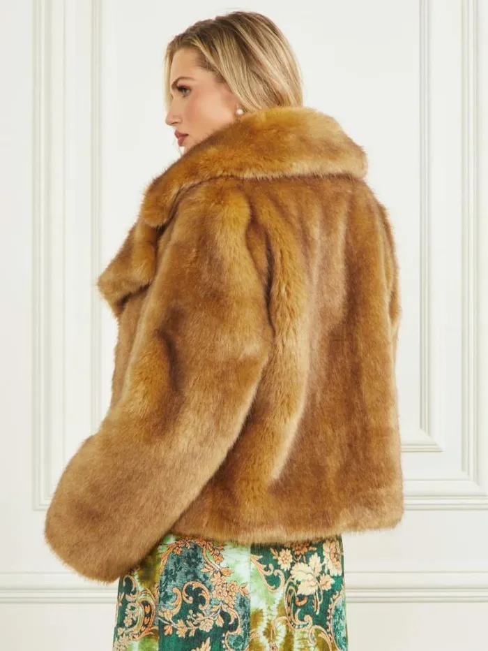 Jackets Women Marciano New Gwenda FauxFur Jacket Camel Jackets Women Marciano New Gwenda FauxFur Jacket Camel