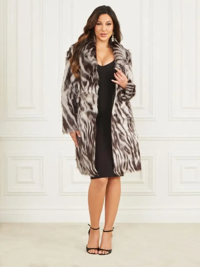 Jackets Women Marciano Smoke And Mirrors FauxFur Coat Smoke And Mirrors Abstrac