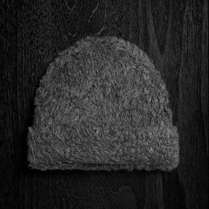 James Perse Hats Wool Blend Sherpa Beanie Anthracite 8211 MenWomen