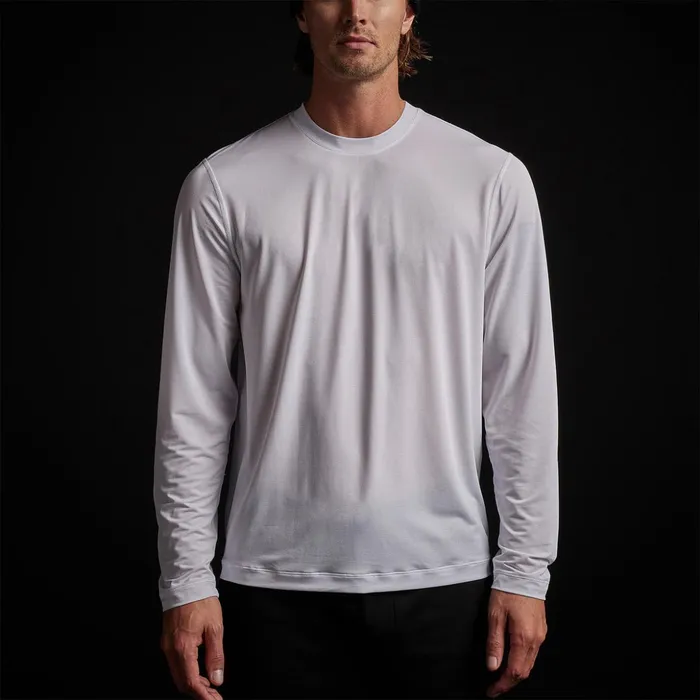 James Perse Performance Tops Long Sleeve Performance Crew White 8211 Men