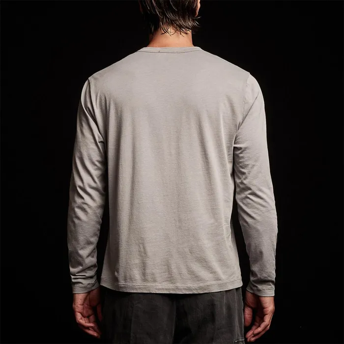James Perse PolosNovelty Tops Brushed Lotus Henley Silver Grey 8211 Men