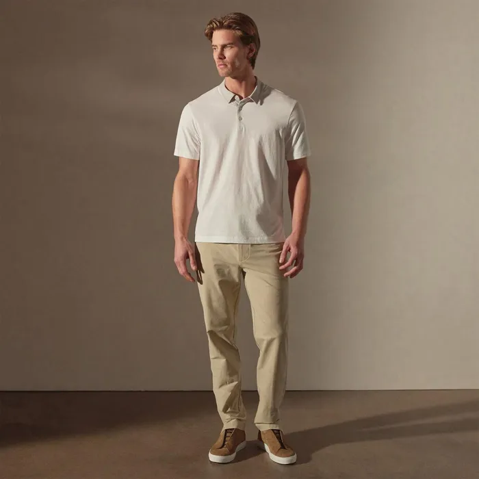 James Perse PolosNovelty Tops Clean Finish Jersey Polo Whitefog 8211 Men