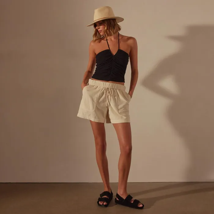 James Perse Shorts Lightweight Wide Cord Short Canvas Pigment 8211 Women