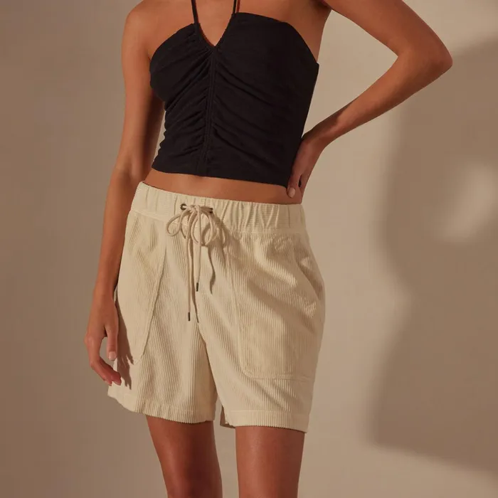 James Perse Shorts Lightweight Wide Cord Short Canvas Pigment 8211 Women