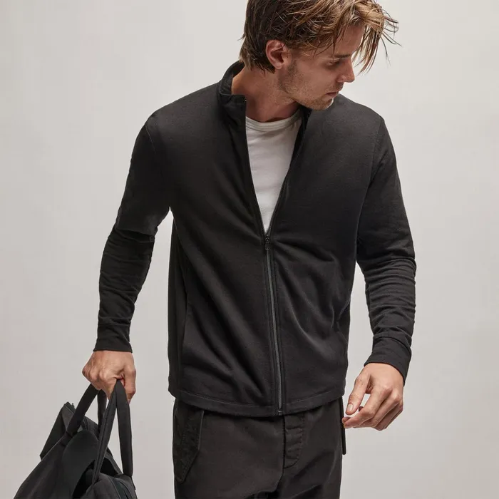 James Perse Sweat TopsBottoms French Terry Zip Up Black 8211 Men
