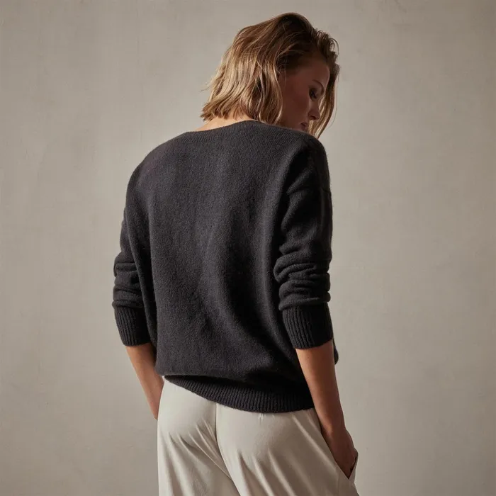 James Perse Sweaters Lightweight Cashmere V Neck Sweater Black 8211 Women