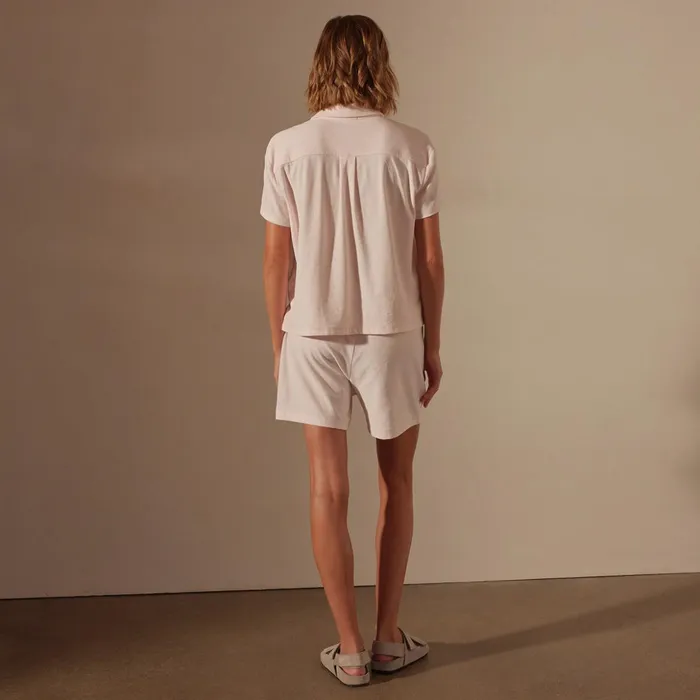 James Perse Tops Cotton Terry Placket Short Sleeve Zephyr 8211 Women