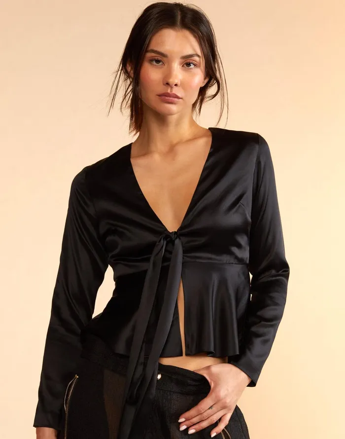 Jula Silk Blouse 8211 Black Women Cynthia Rowley Tops