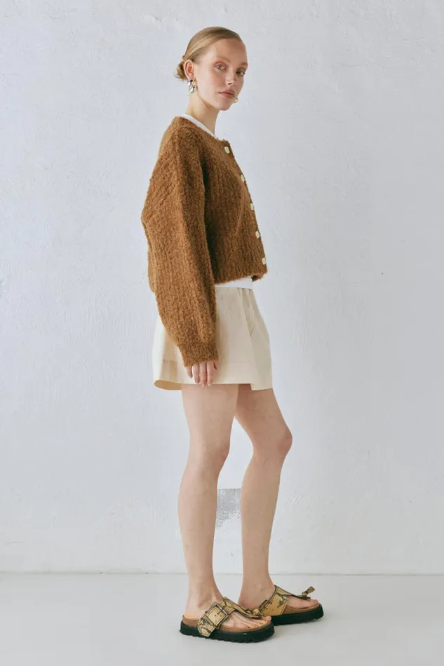 JumpersSweaters Women VRG GRL Elsie Knit Cardigan Copper JumpersSweaters Women VRG GRL Elsie Knit Cardigan Copper