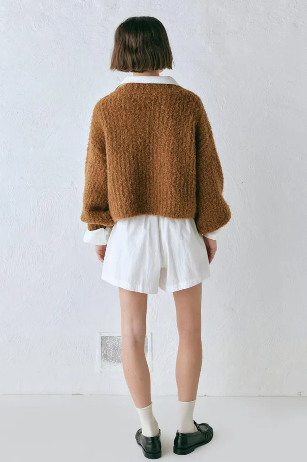 JumpersSweaters Women VRG GRL Elsie Knit Cardigan Copper JumpersSweaters Women VRG GRL Elsie Knit Cardigan Copper
