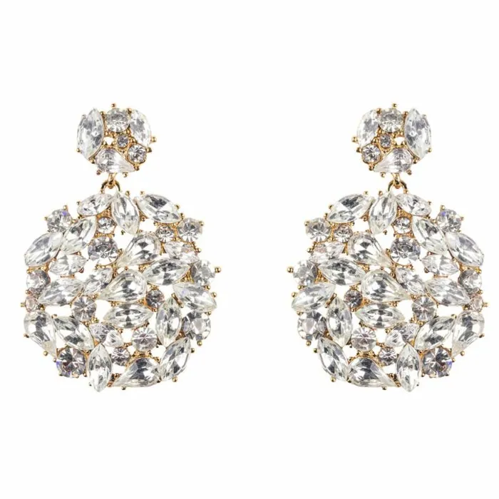 Kenneth Jay Lane Clear Crystal Earrings Women Gold And Rhinestone Drop Earring Kenneth Jay Lane Clear Crystal Earrings Women Gold And Rhinestone Drop Earring