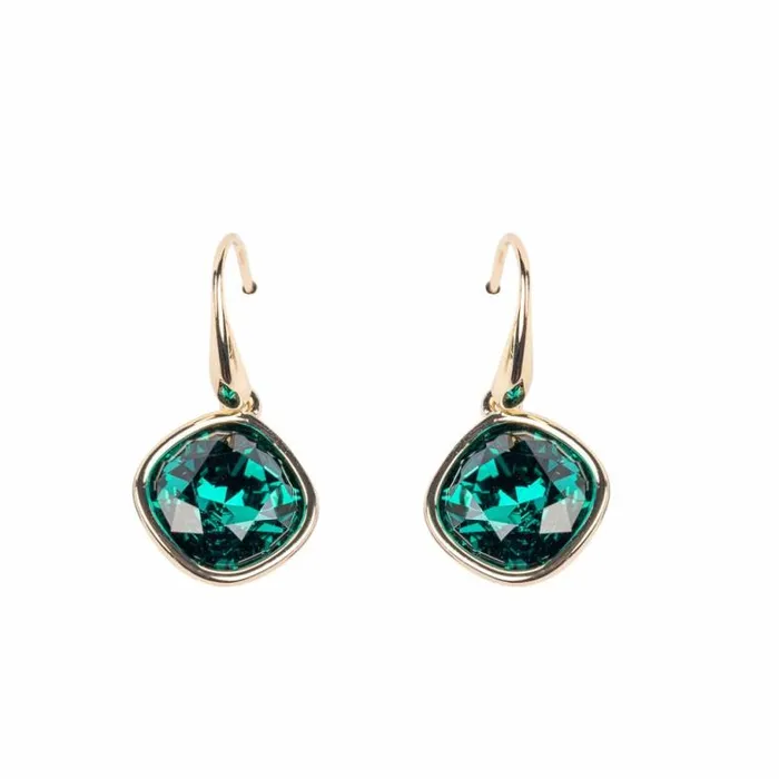 Kenneth Jay Lane Dark Color Gem Earrings Women Emerald Square Earring