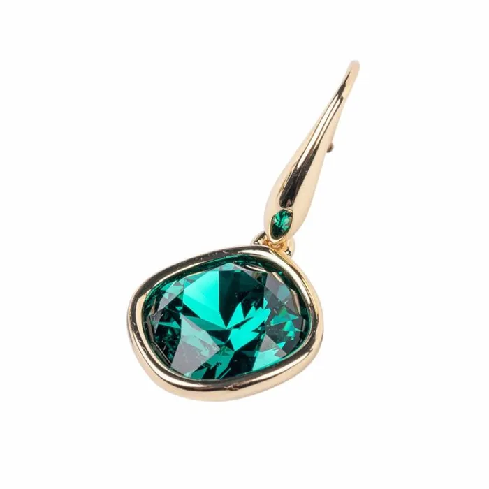 Kenneth Jay Lane Dark Color Gem Earrings Women Emerald Square Earring