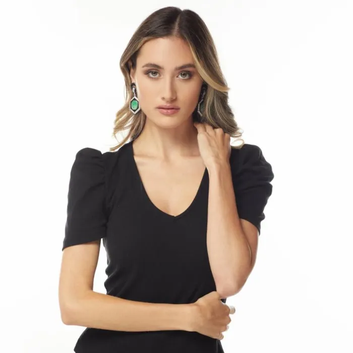 Kenneth Jay Lane Light Color Earrings Women Jade Hexagon Deco Clip Earring Kenneth Jay Lane Light Color Earrings Women Jade Hexagon Deco Clip Earring