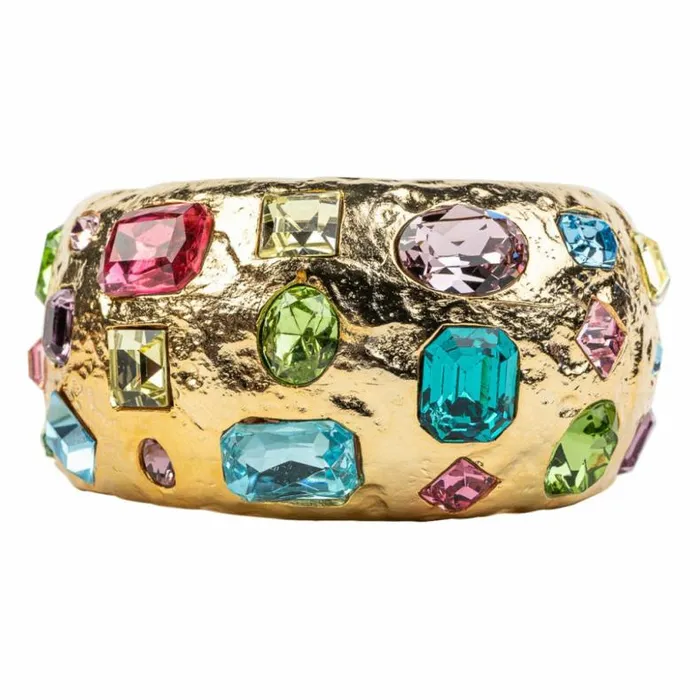 Kenneth Jay Lane Light Color Gem Bracelets Women Pastel Multicolored Gemstone Cuff Bracelet Kenneth Jay Lane Light Color Gem Bracelets Women Pastel Multicolored Gemstone Cuff Bracelet